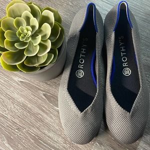Rothys round toe size 8 dark gray woman’s flat shoes